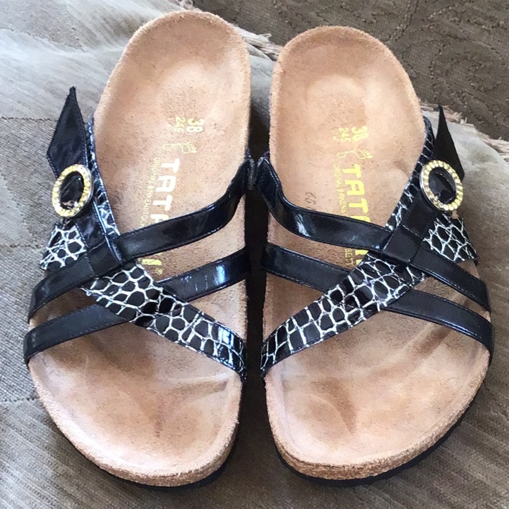 TATAMI Birkenstock Black w/ Rhinestones 38 - Picture 3 of 6